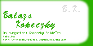 balazs kopeczky business card